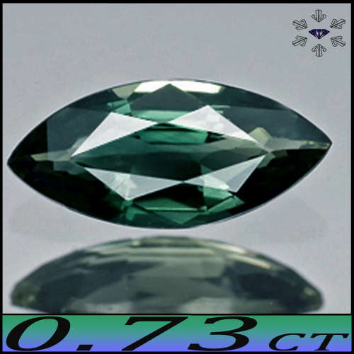 0.73ct Medium Deep Green Sapphire - SI - Tanzanian Marquise Gem (Heated)
